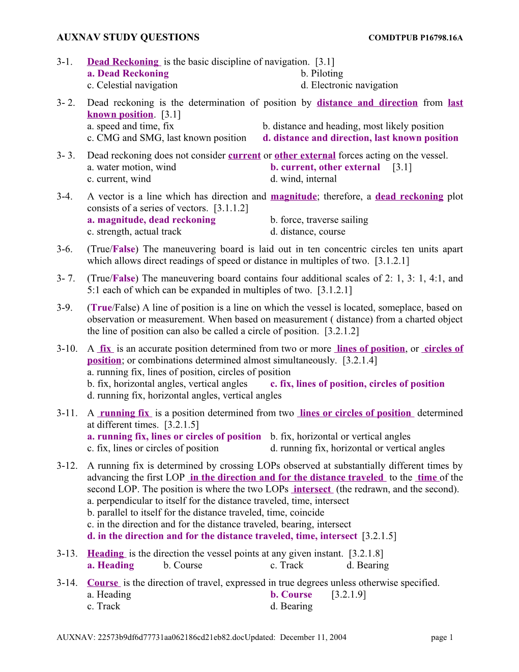 Auxnav Study Questions Comdtpub P16798.16A