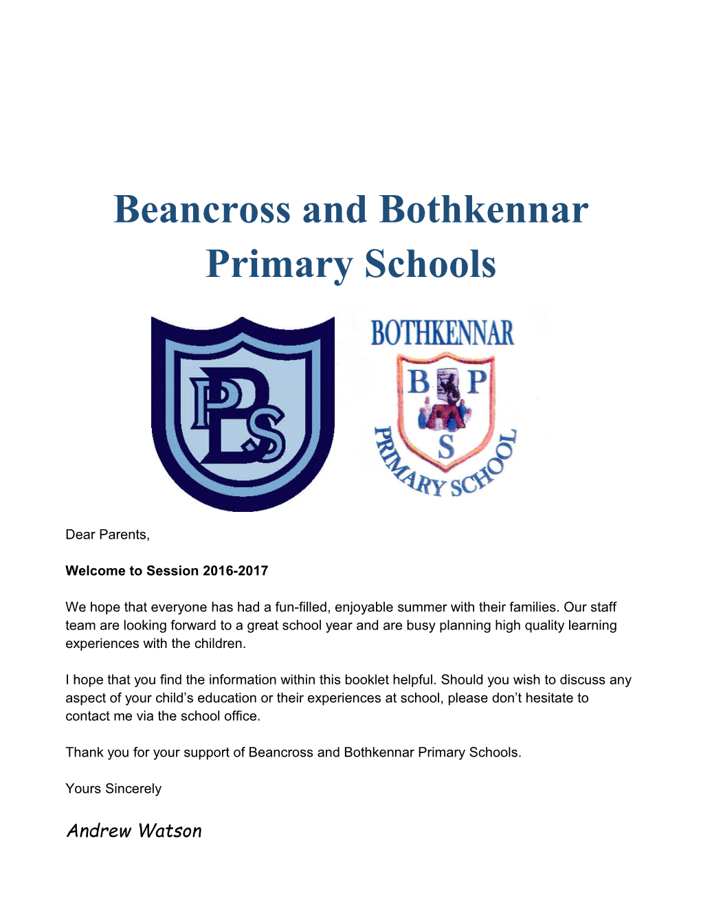 Beancross and Bothkennar Primary Schools