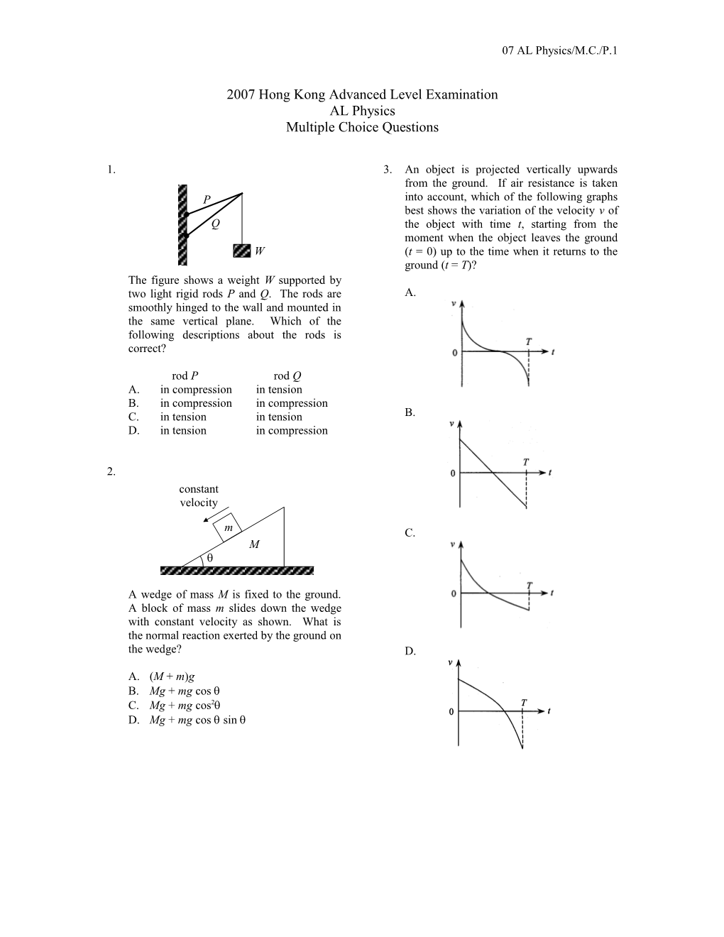 2007 Hong Kong Advanced Level Examination