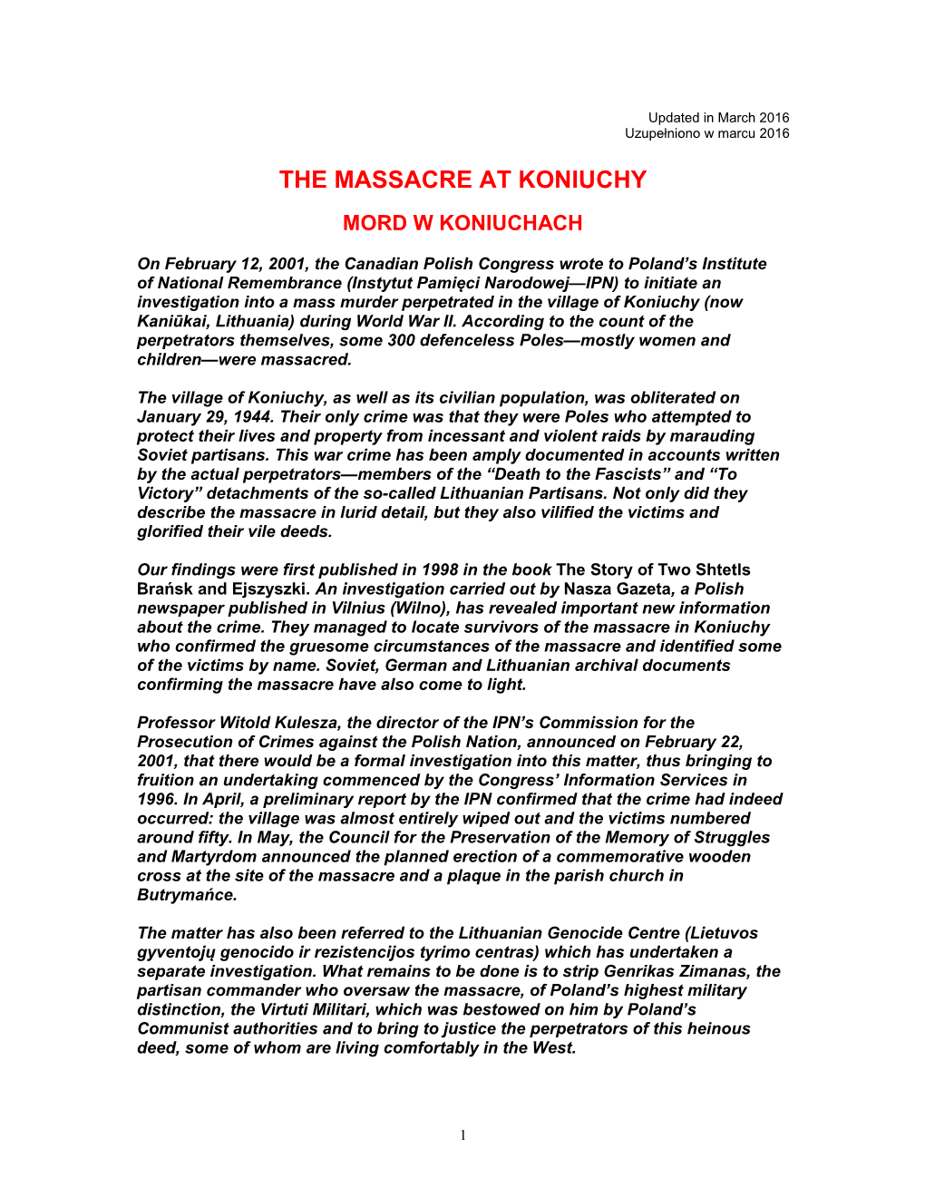 The Massacre at Koniuchy
