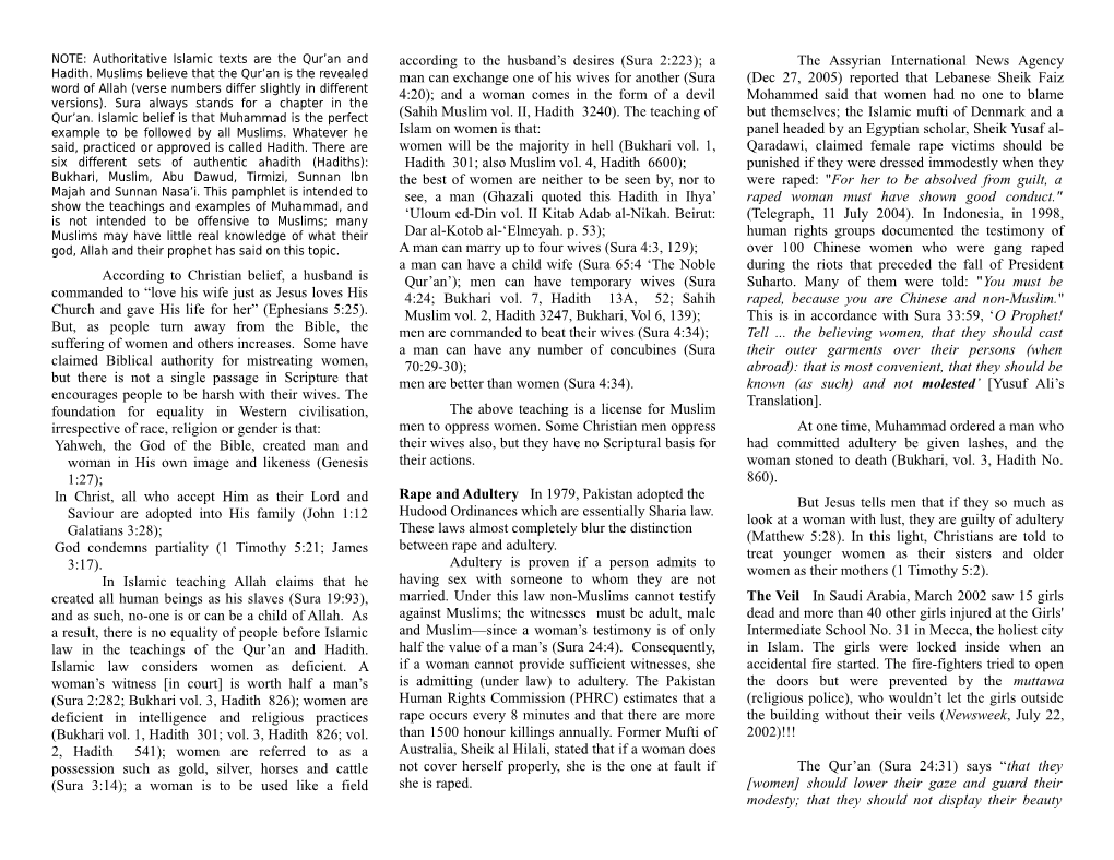 Let the Girls Outside the Building Without Their Veils (Newsweek, July 22, 2002)