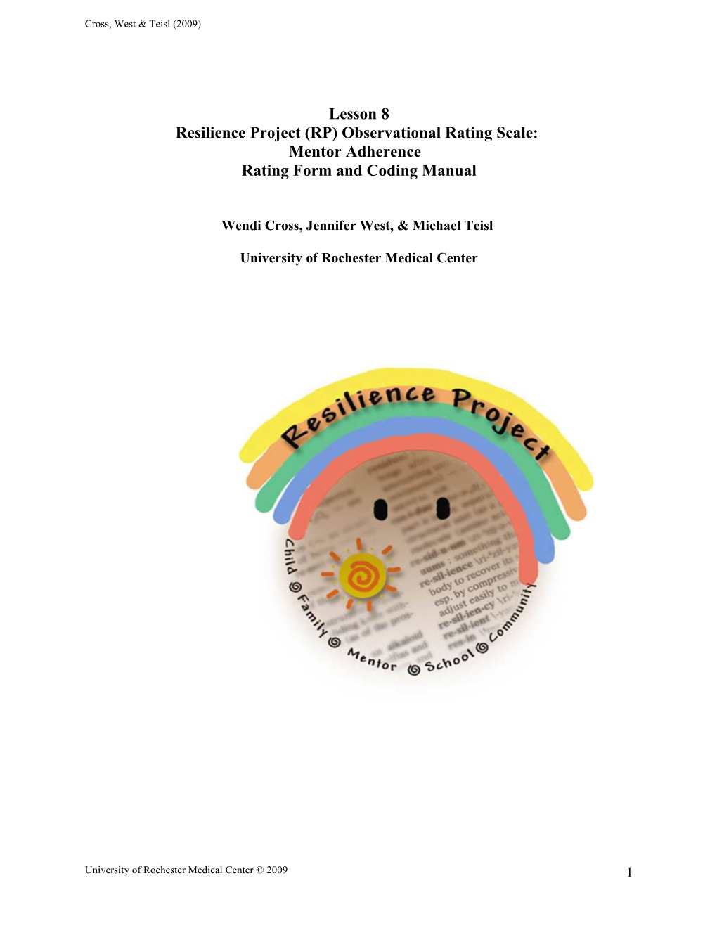 Resilience Project Mentor Rating Scale