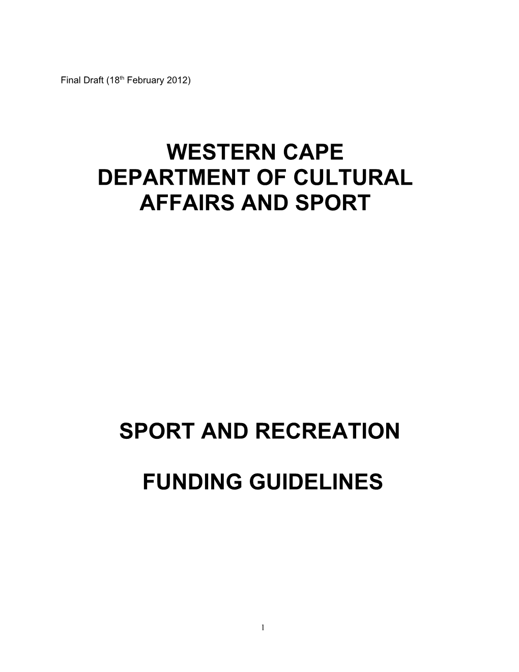 Department of Cultural Affairs and Sport