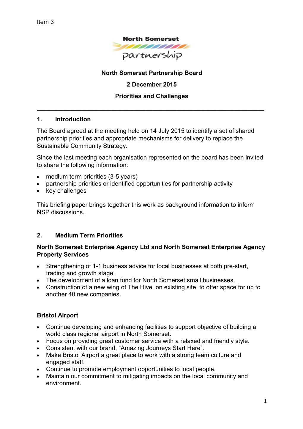 North Somerset Partnership Board