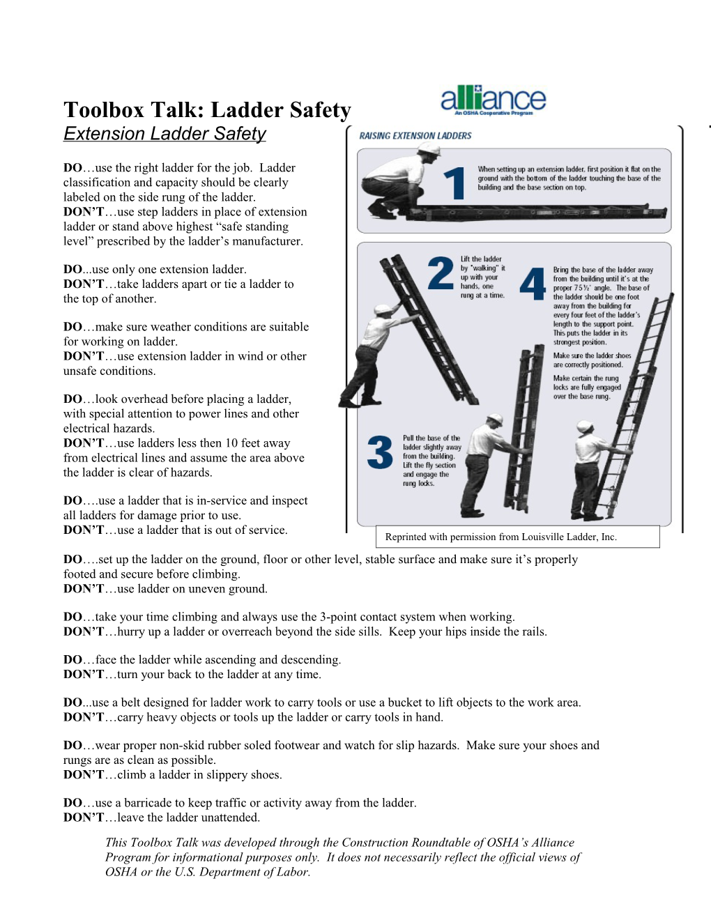 Toolbox Talk: Ladder Safety