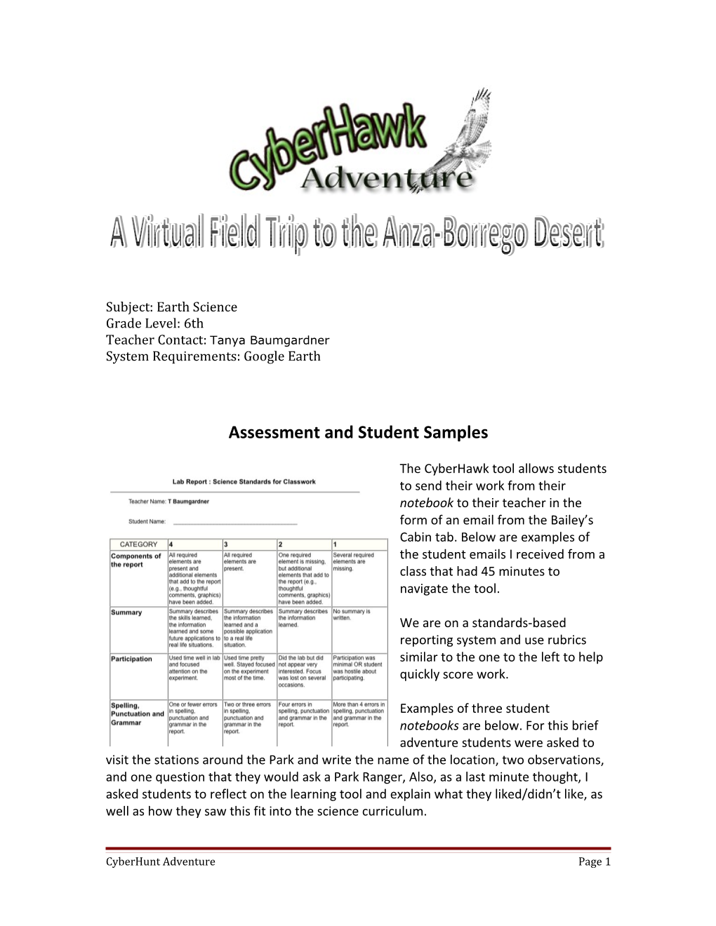 Assessment and Student Samples