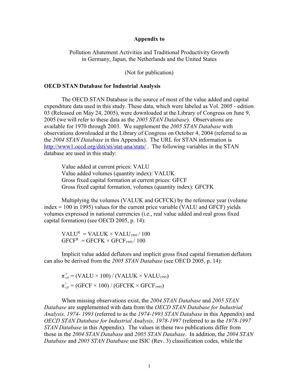 Pollution Abatement Activities and Traditional Productivity Growth