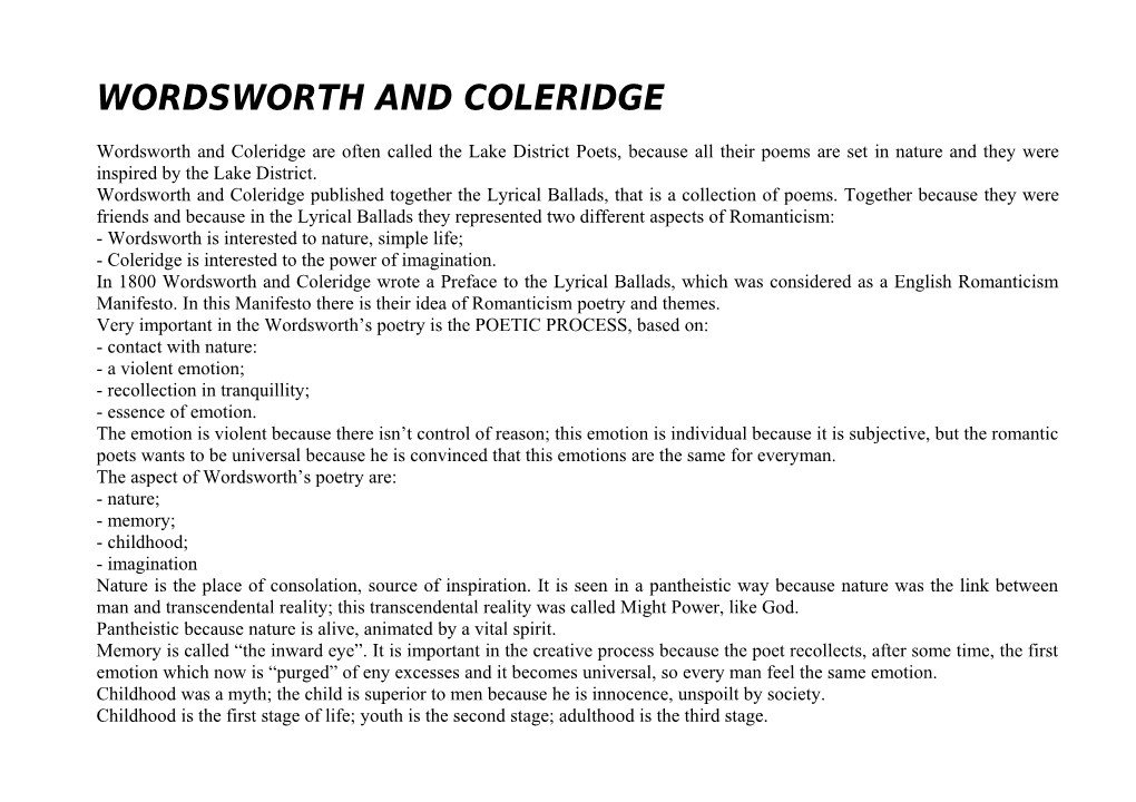 Wordsworth and Coleridge