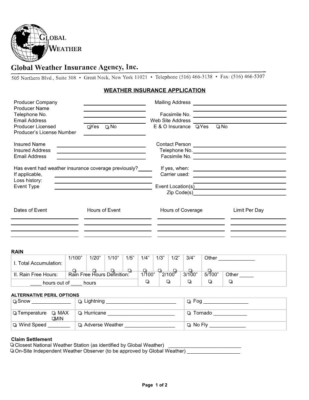 Weather Insurance Application