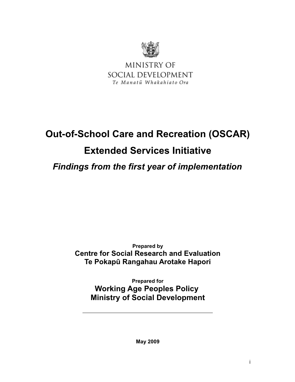 Out-Of-School Care and Recreation (OSCAR)