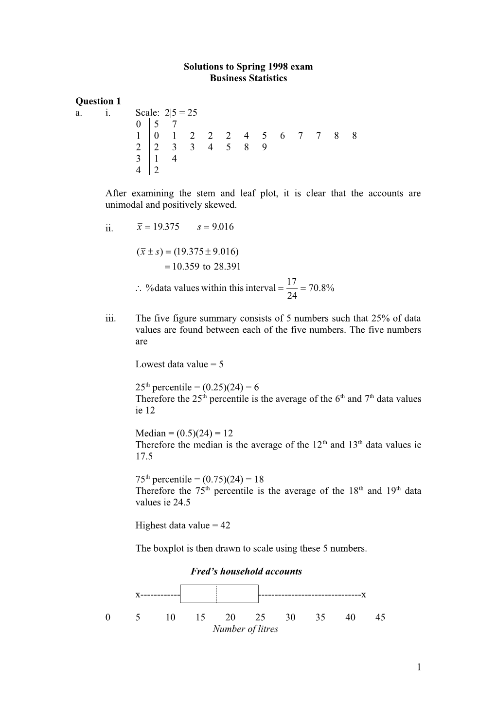 Solutions to Spring 1998 Exam