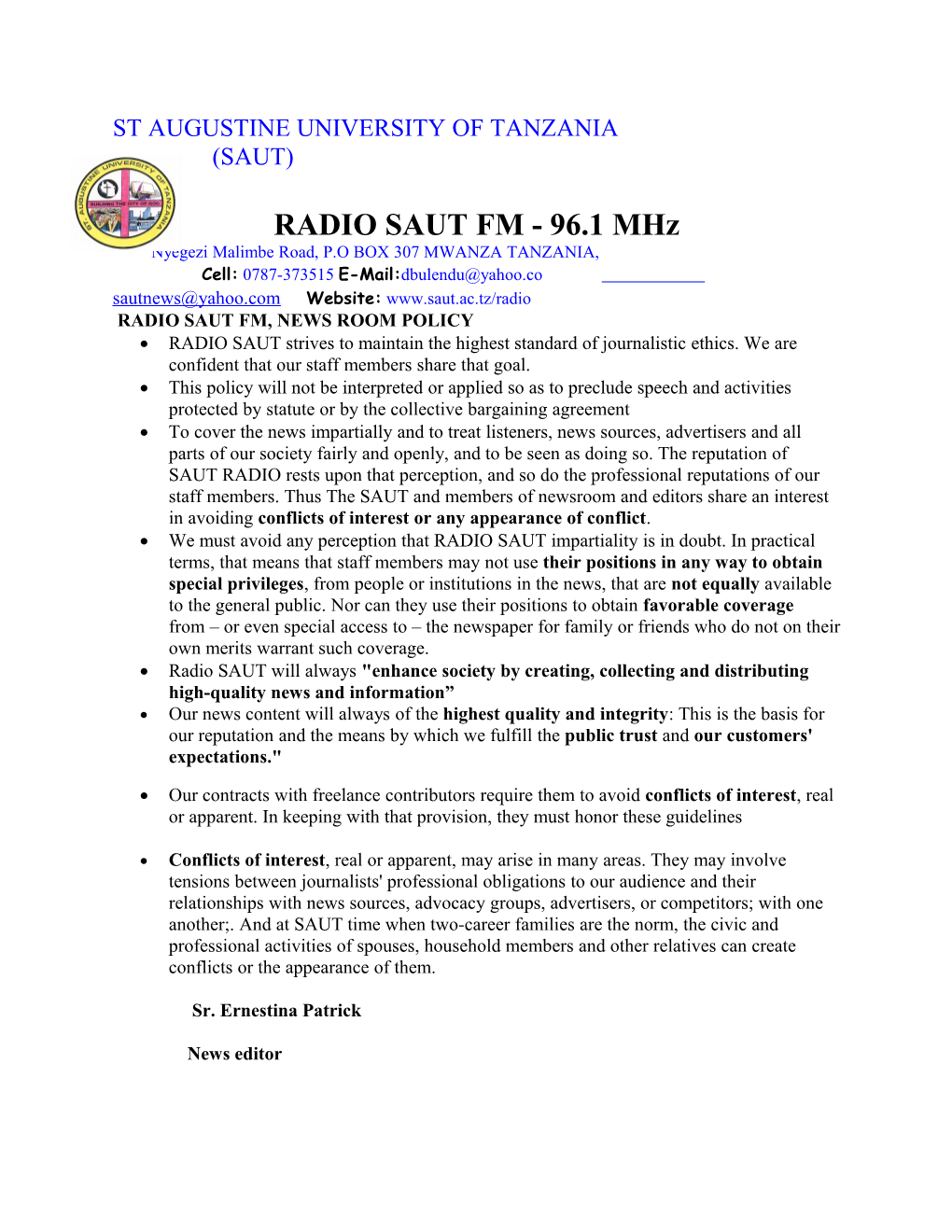 RADIO SAUT FM - 96.1 Mhz