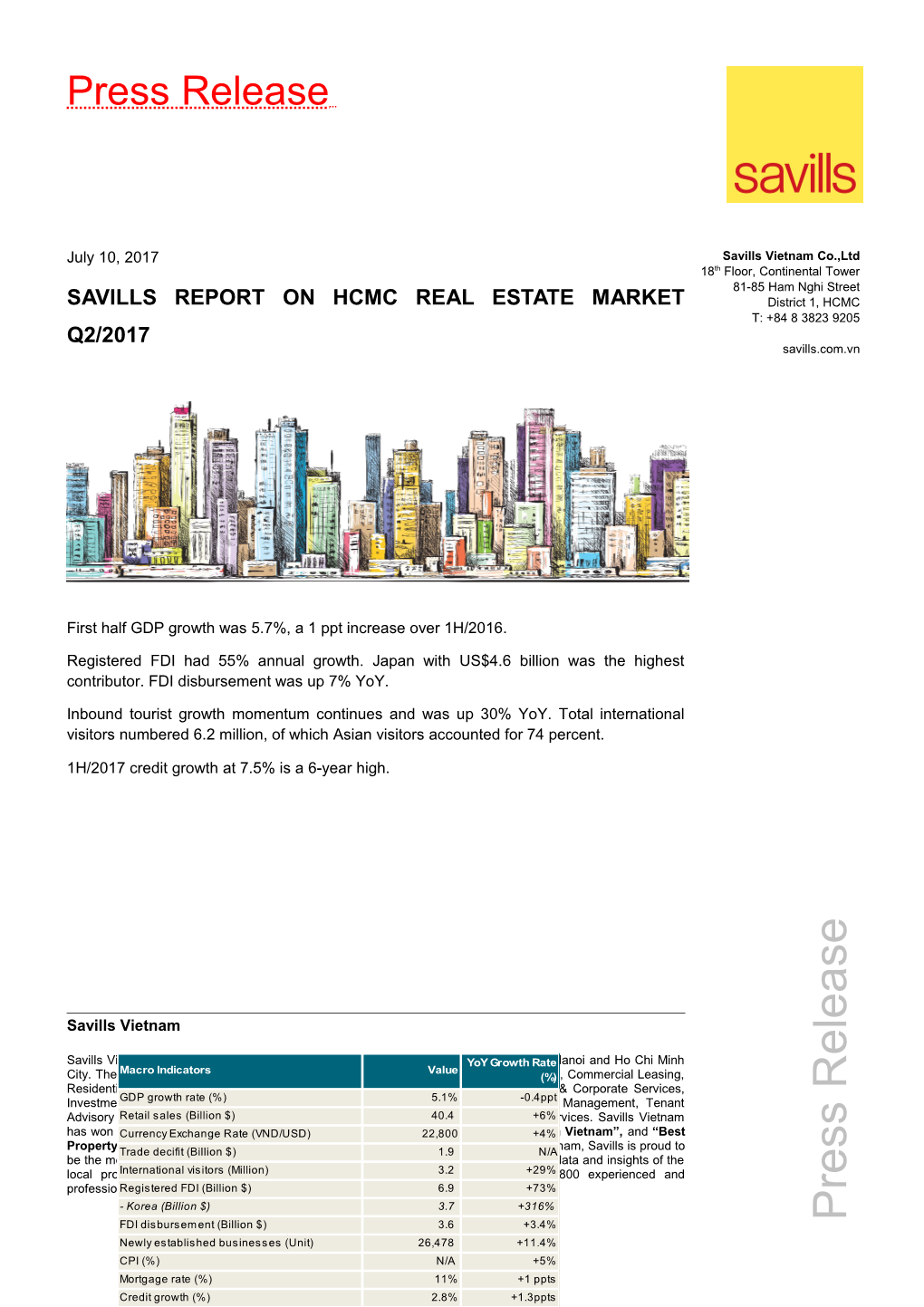 Savills Report on Hcmc Real Estate Market Q2/2017