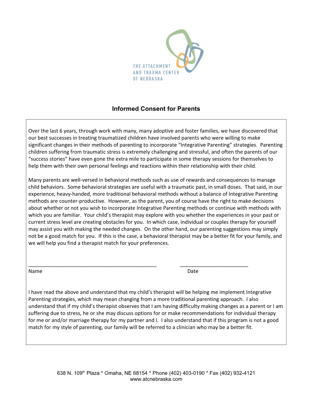 Informed Consent for Parents