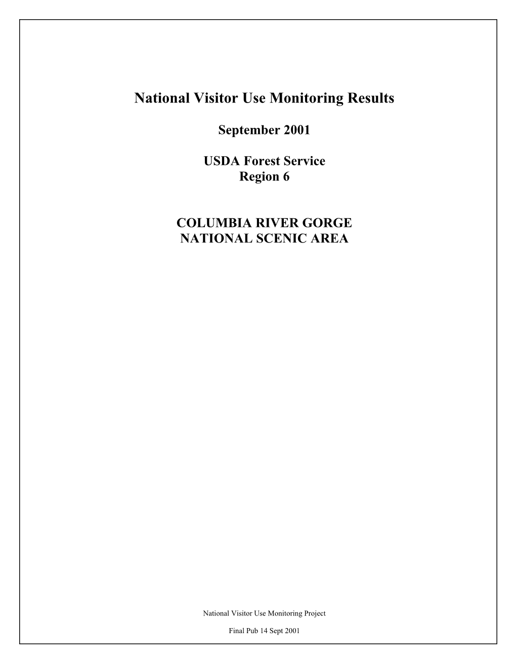 National Visitor Use Monitoring Results