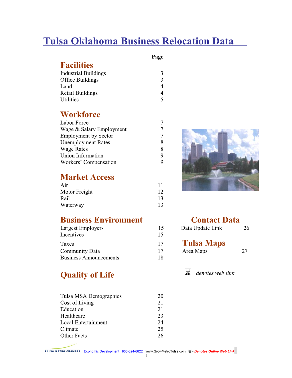 Tulsa Business Relocation Data