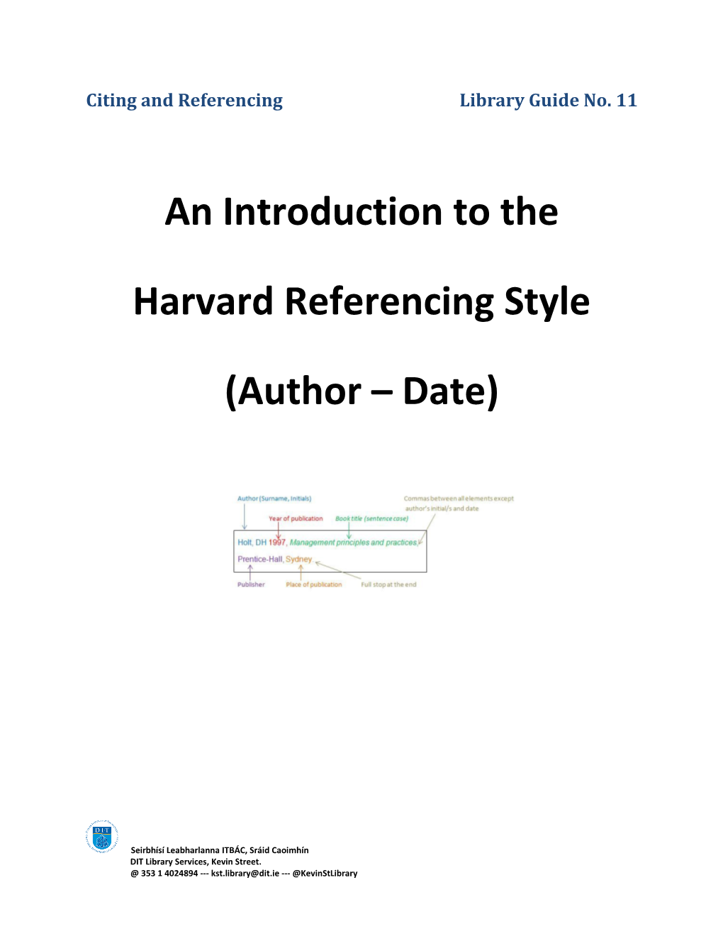 Citing and Referencing Library Guide No. 11