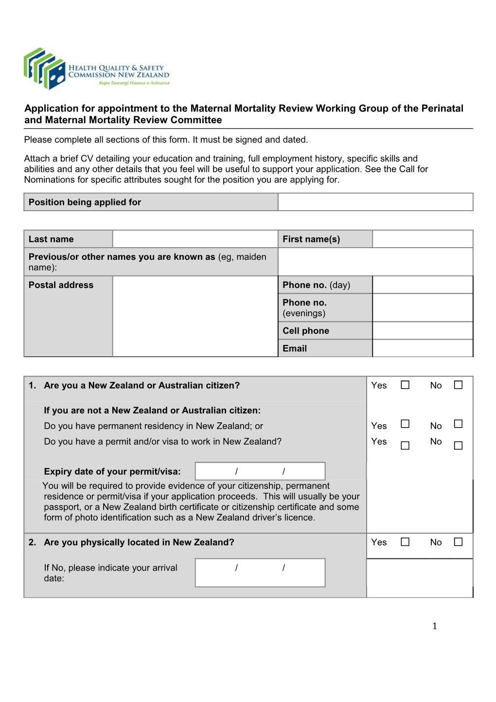 Please Complete All Sections of This Form. It Must Be Signed and Dated