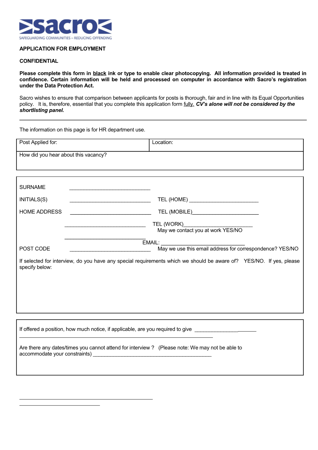 Application for Employment s59