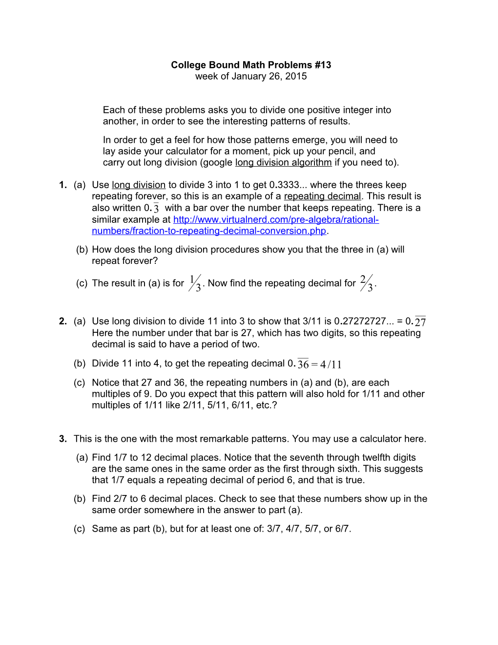 College Bound Math Problems #11