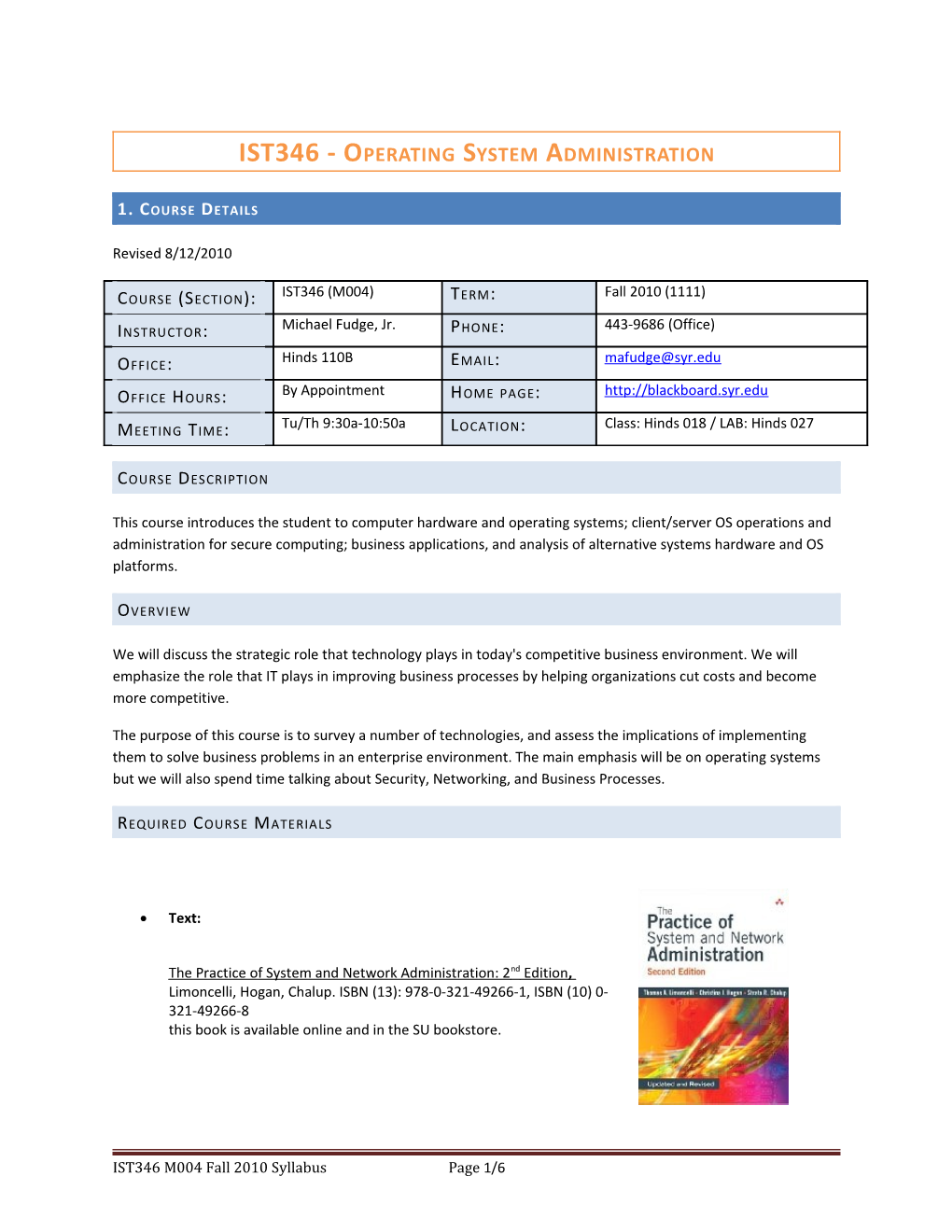 IST346 - Operating System Administration