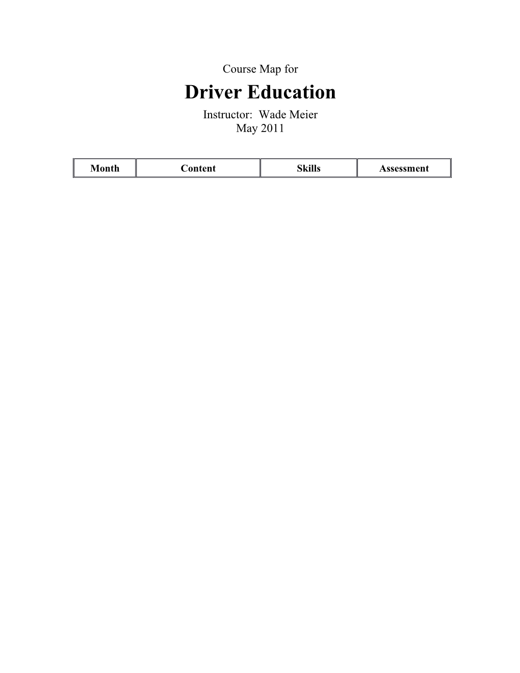 Communications 1010 Course Map