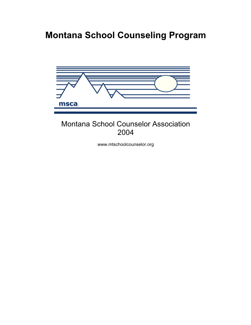 Montana School Counseling Program