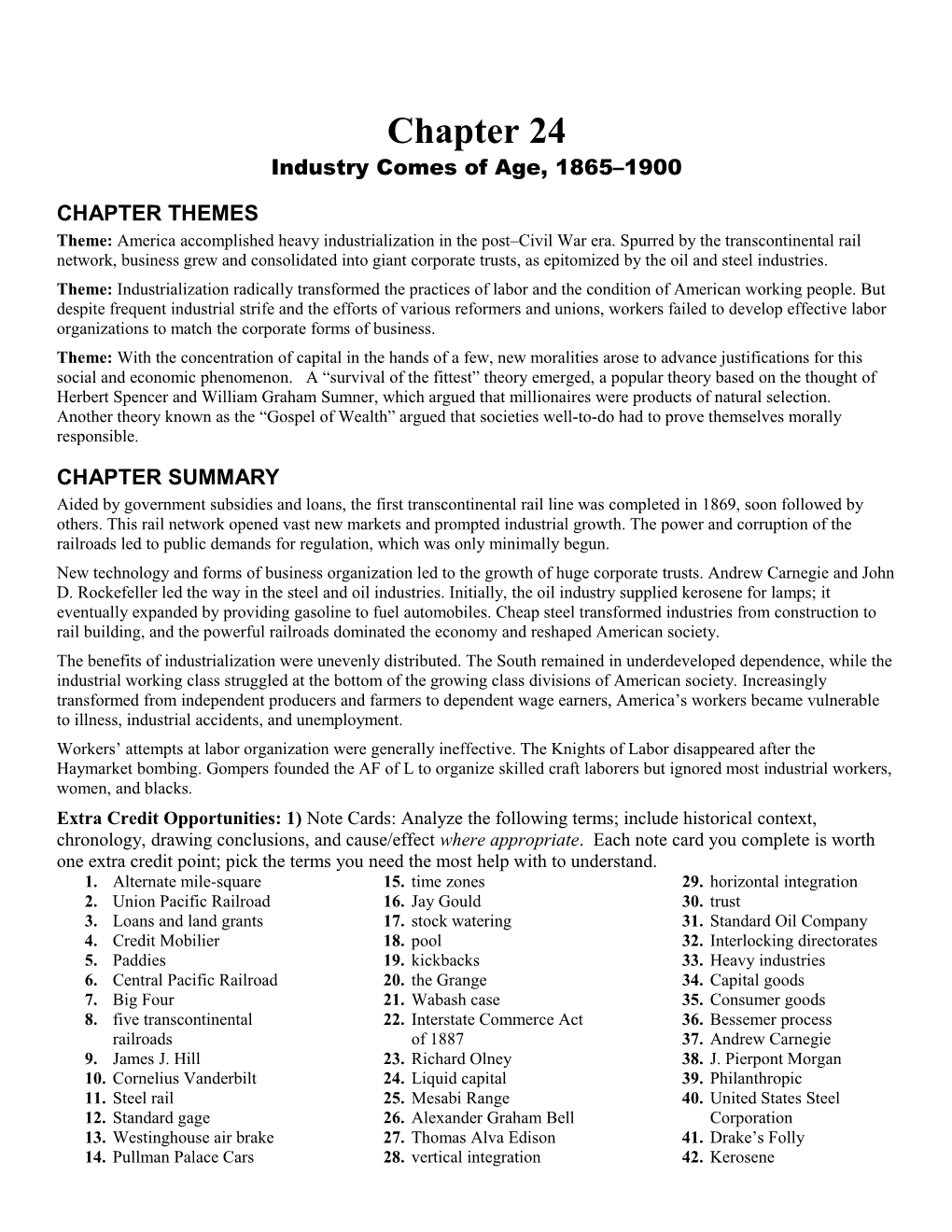 Industry Comes of Age, 1865 1900