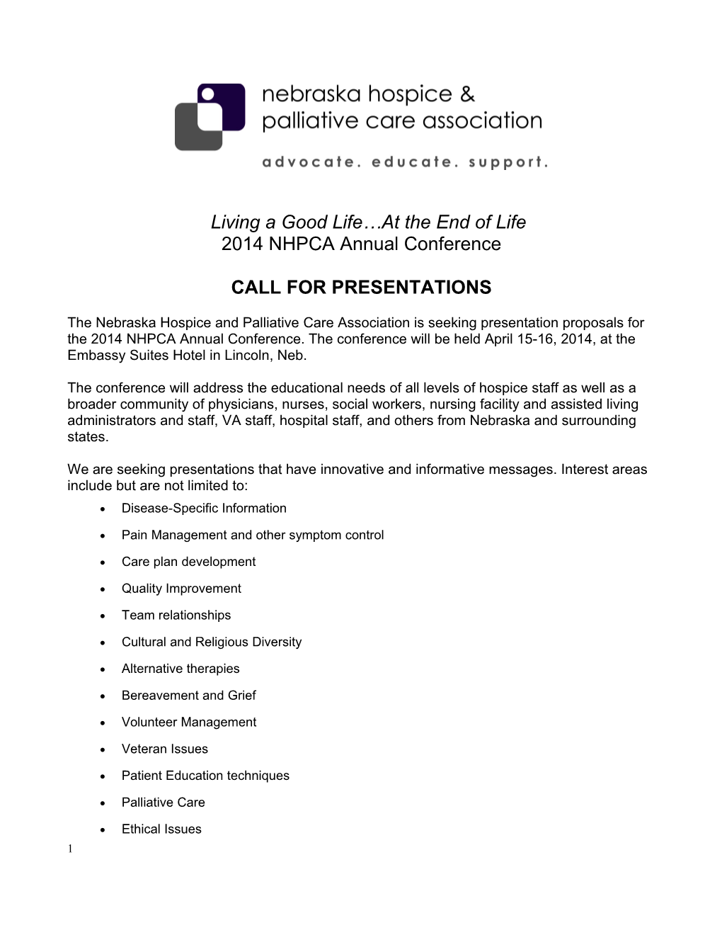 Attention: Call for Presentations
