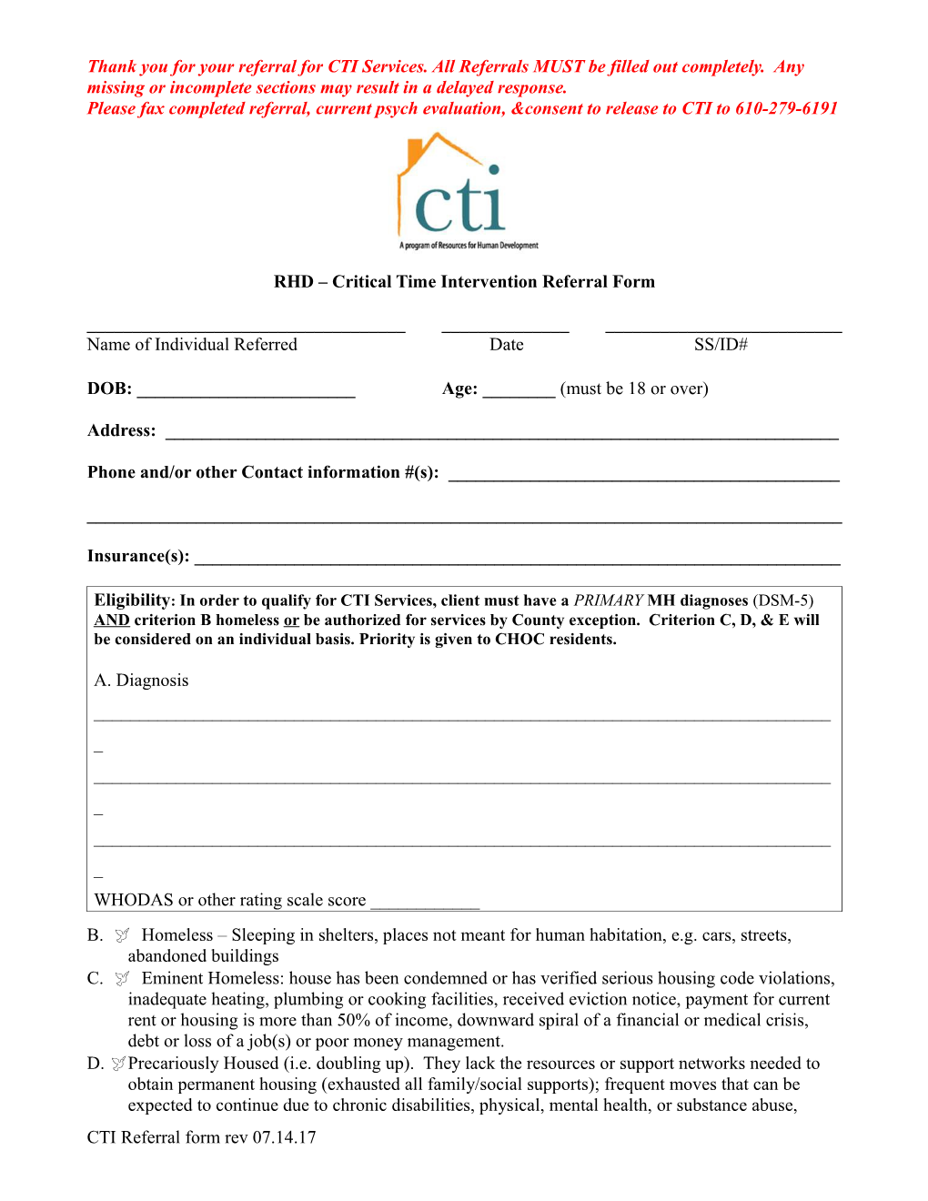 CTI Referral Form