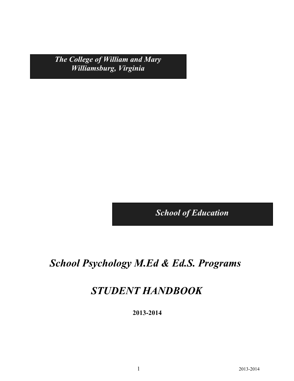 School Psychology M.Ed & Ed.S. Programs