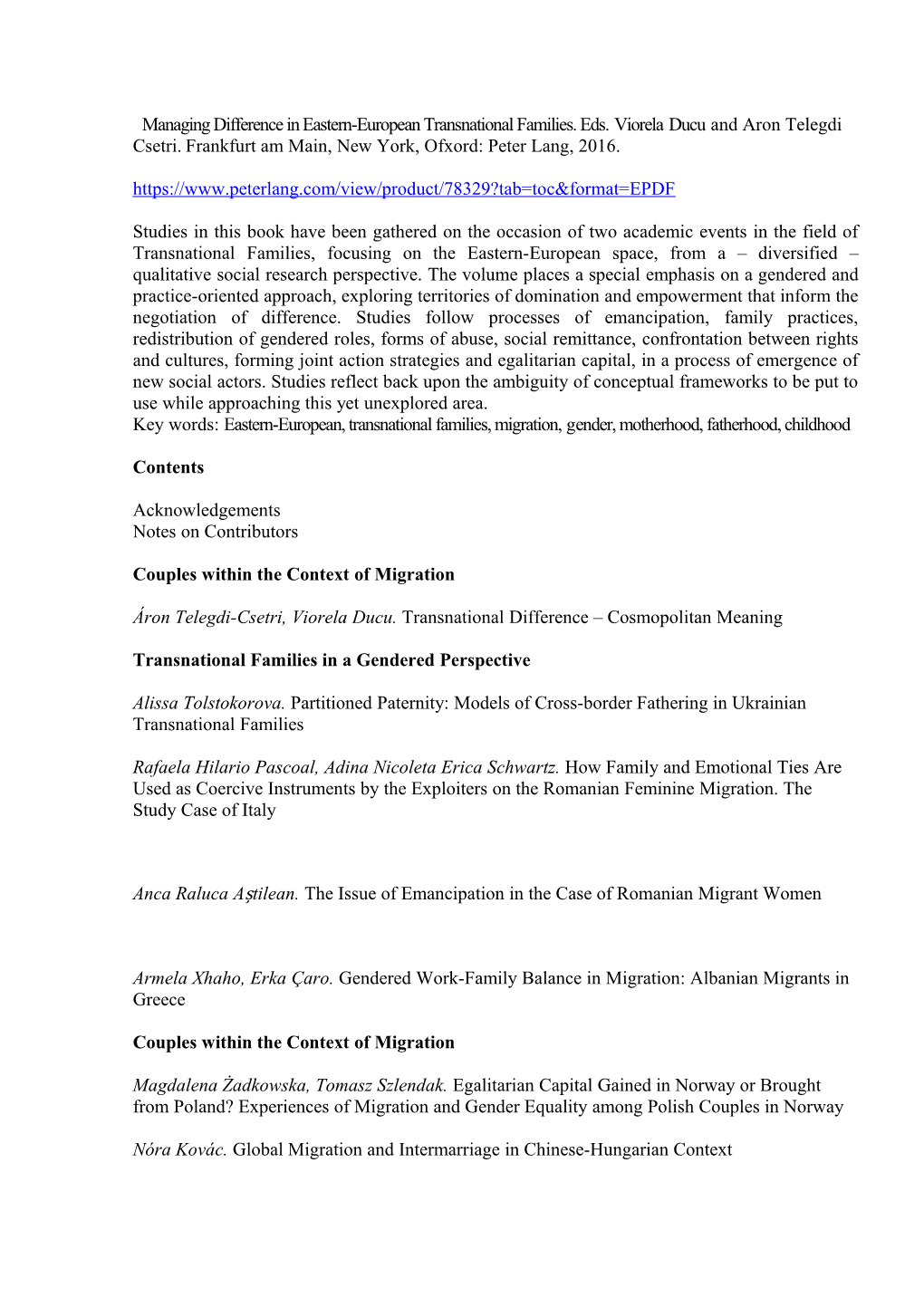 Couples Within the Context of Migration