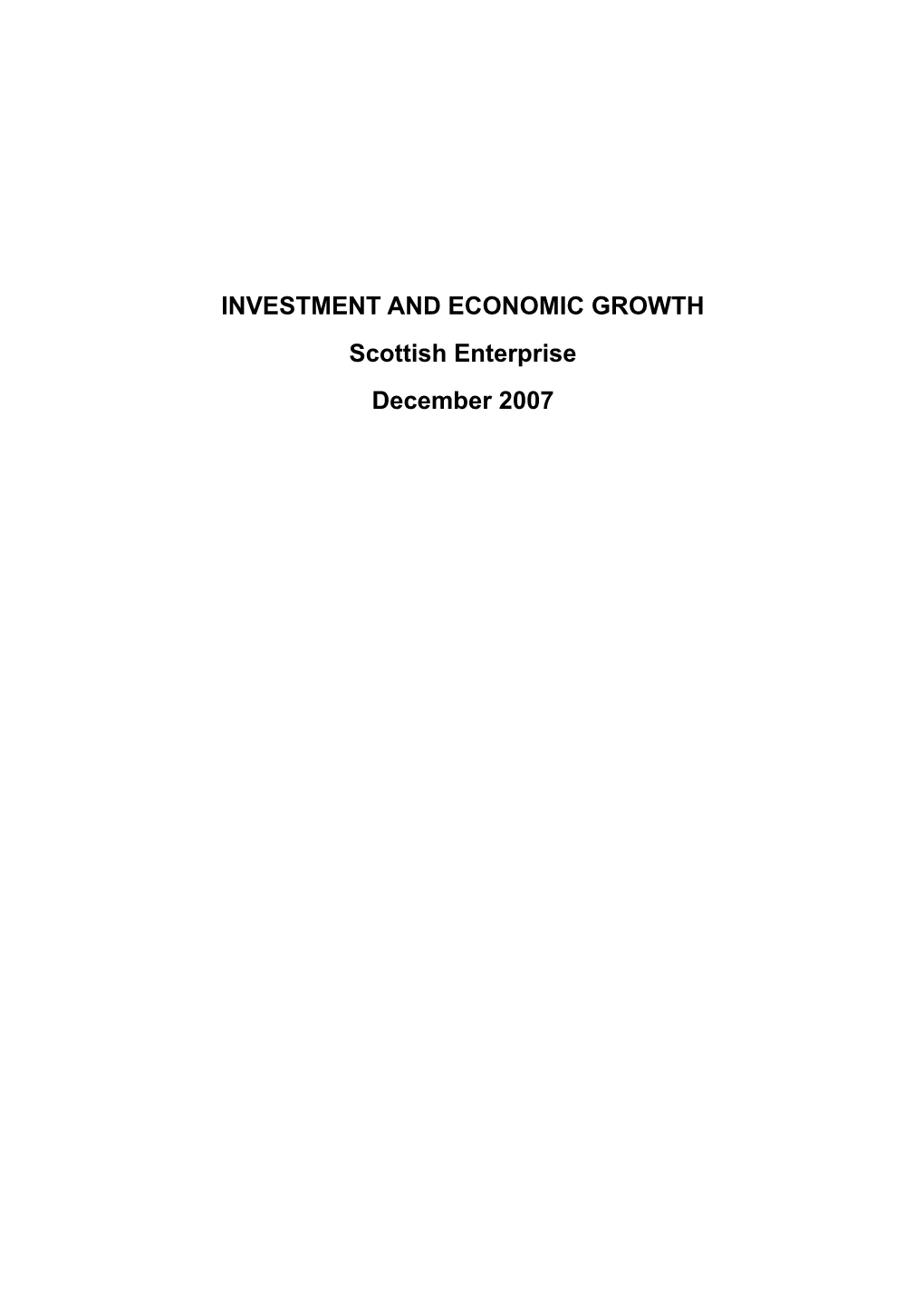 Investment and Economic Growth