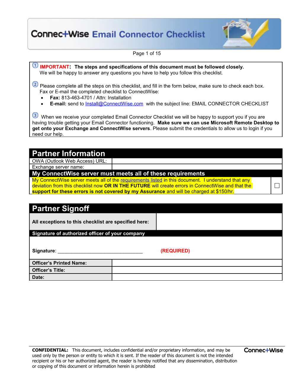 Server Installation Checklist