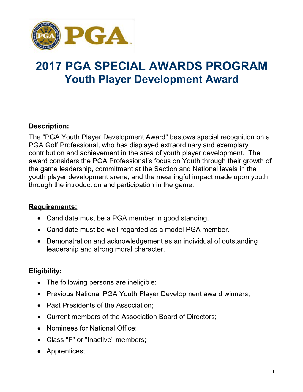 Pga Special Awards Program s1