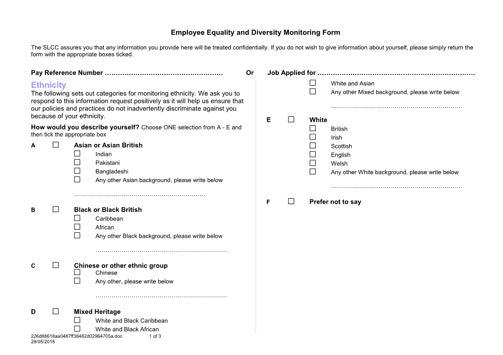 Employee Equality and Diversity Monitoring Form s1