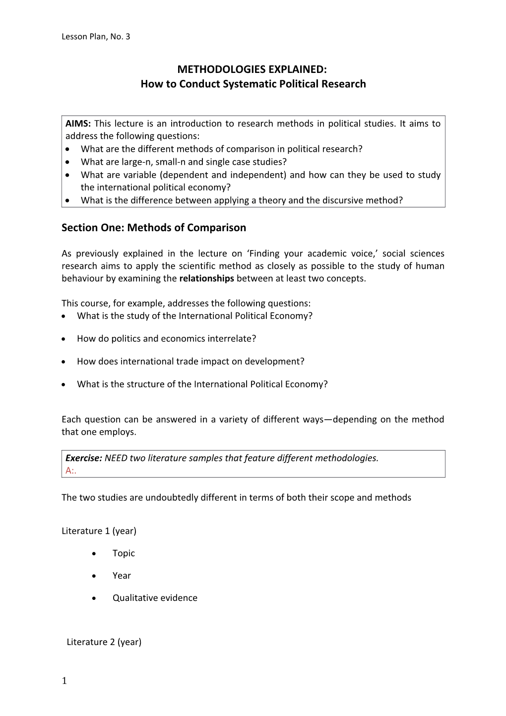 How to Conduct Systematic Political Research