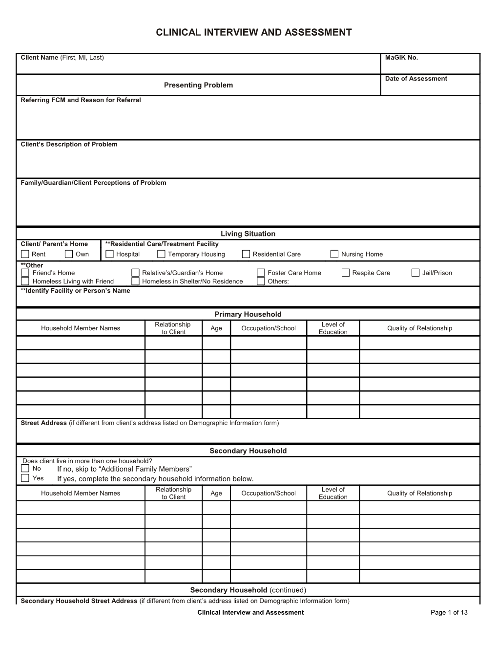 Child Adolescent Diagnostic Assessment.Cdr