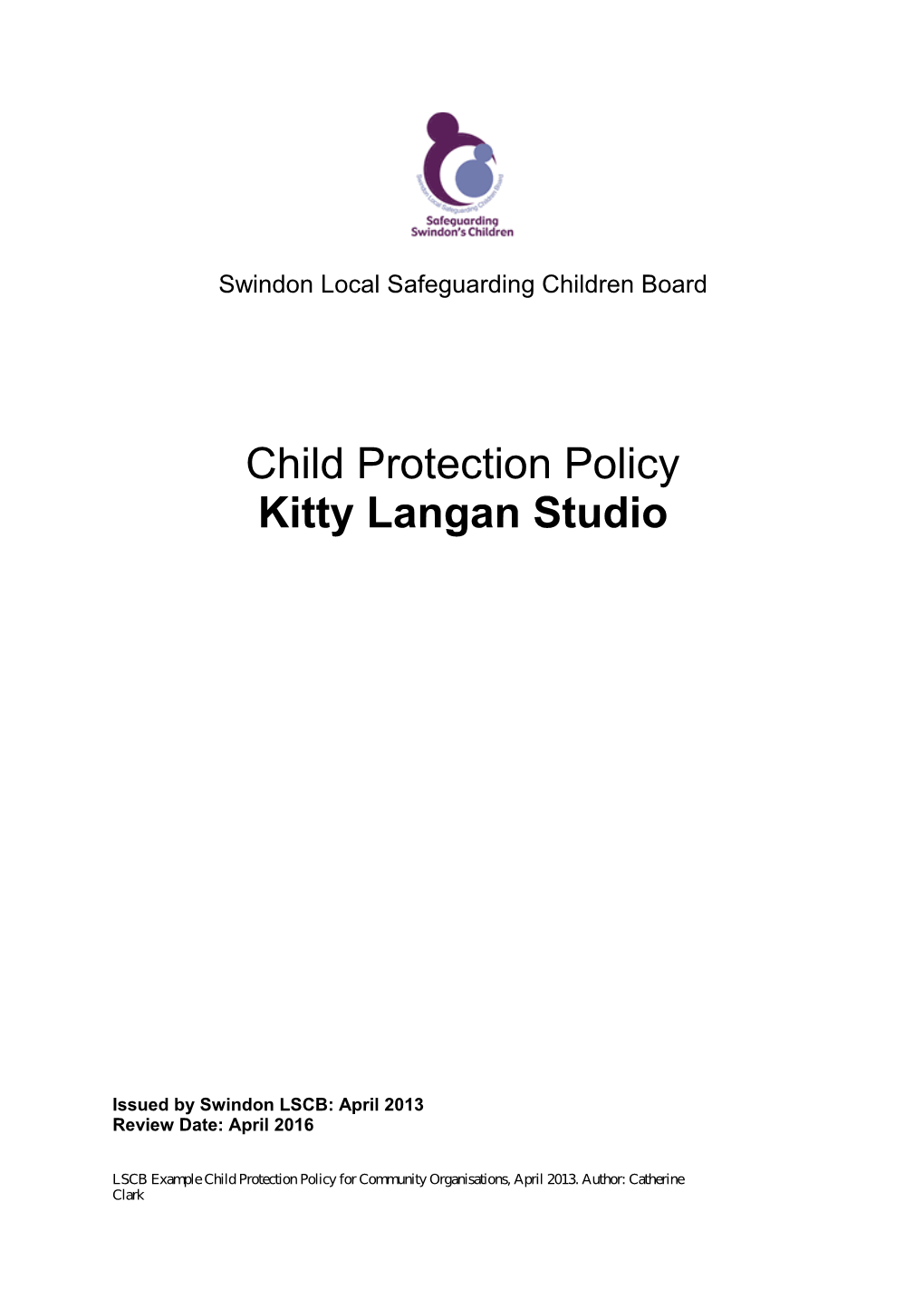 Example Child Protection Policy for Community Organisations