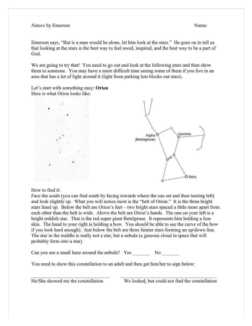 Constellation Hunt for April