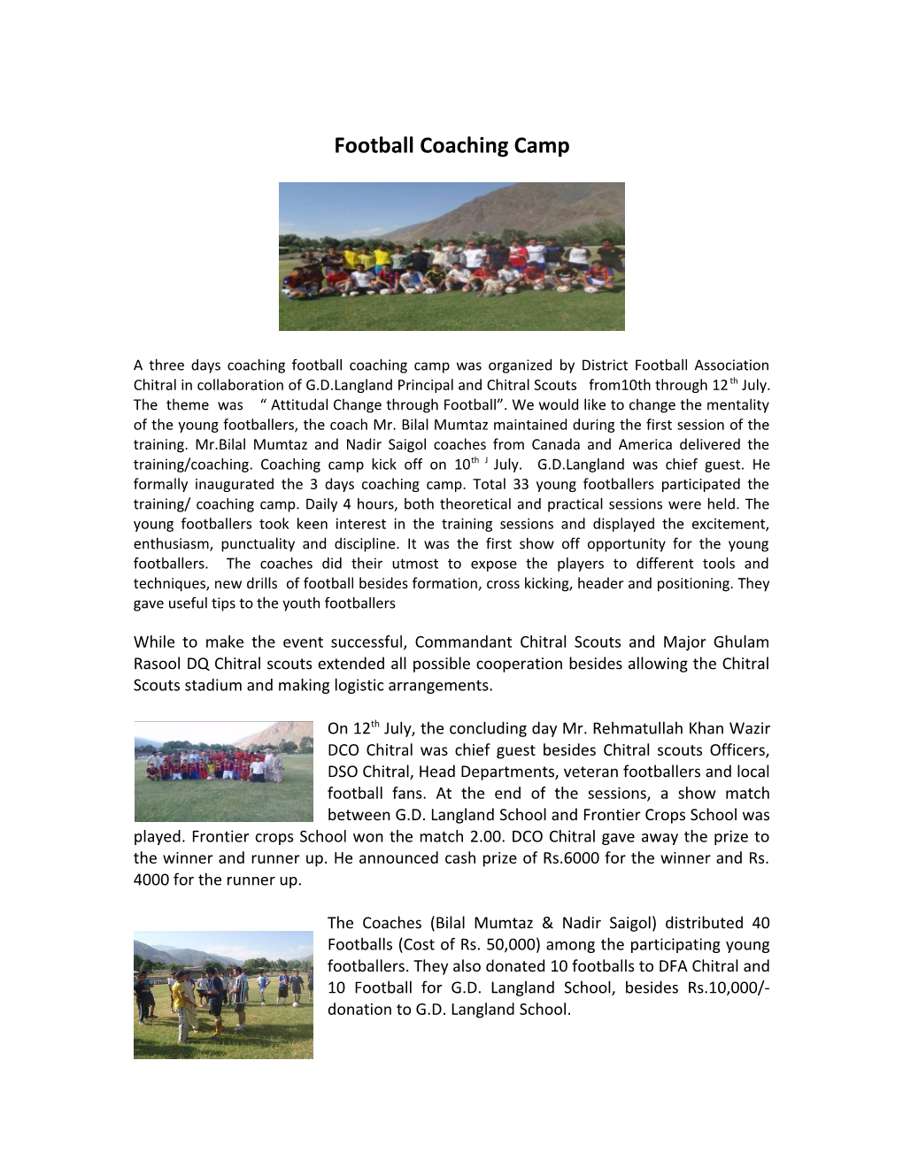 Football Coaching Camp