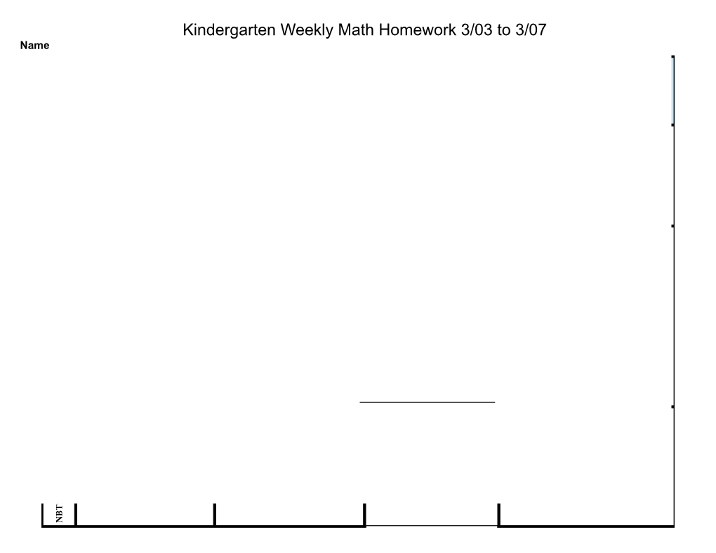 Kindergarten Weekly Math Homework 3/03 to 3/07