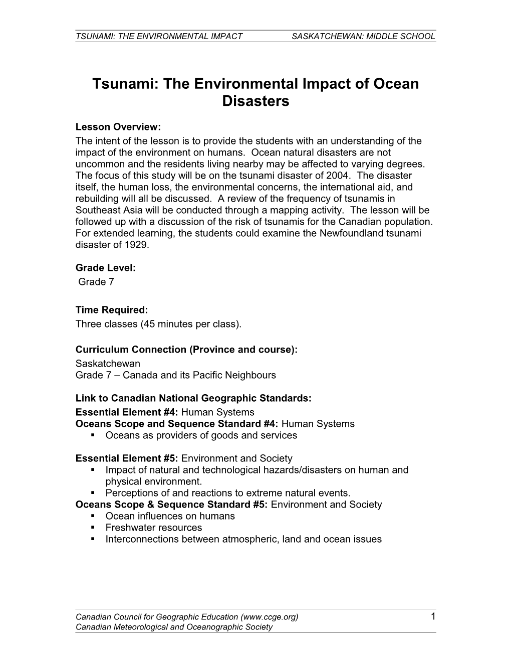 Tsunami: the Environmental Impact of Ocean Disasters