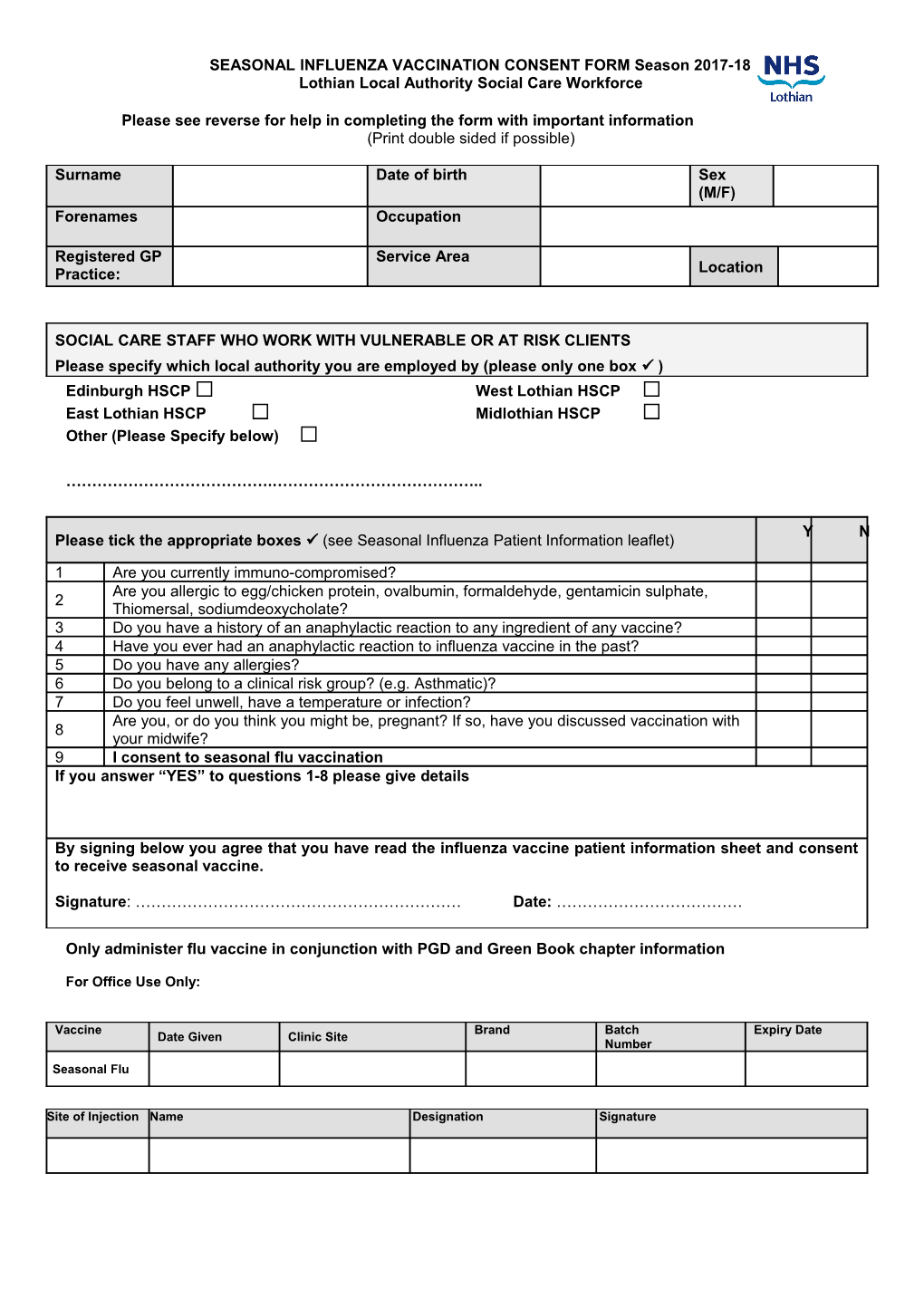 Council (Social Care) Staff Flu Vacc Consent Form 2013-14 (Final 2)