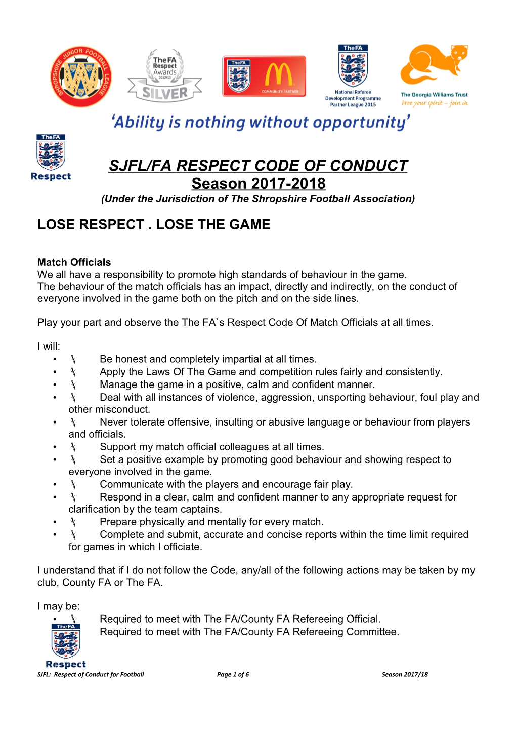 Under the Jurisdiction of the Shropshire Football Association