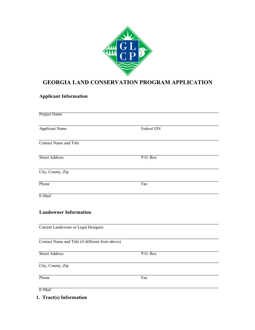 Georgia Land Conservation Program Application