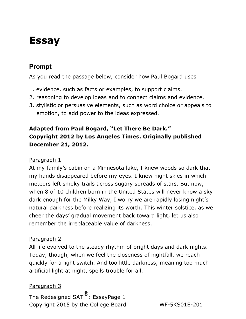 Essay Sample Material
