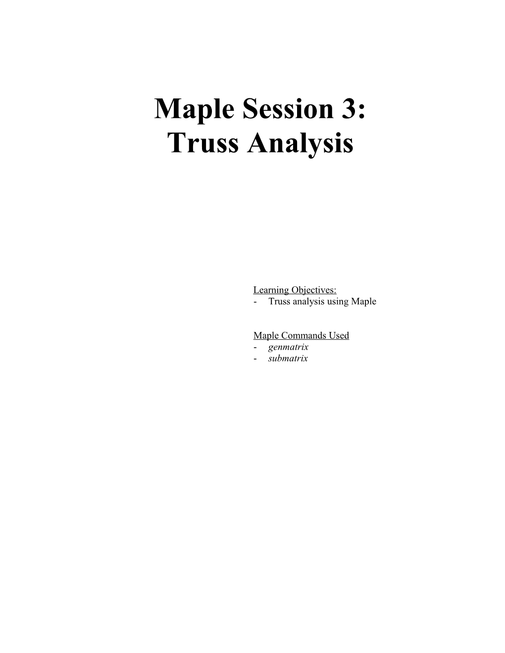 Maple Session 3