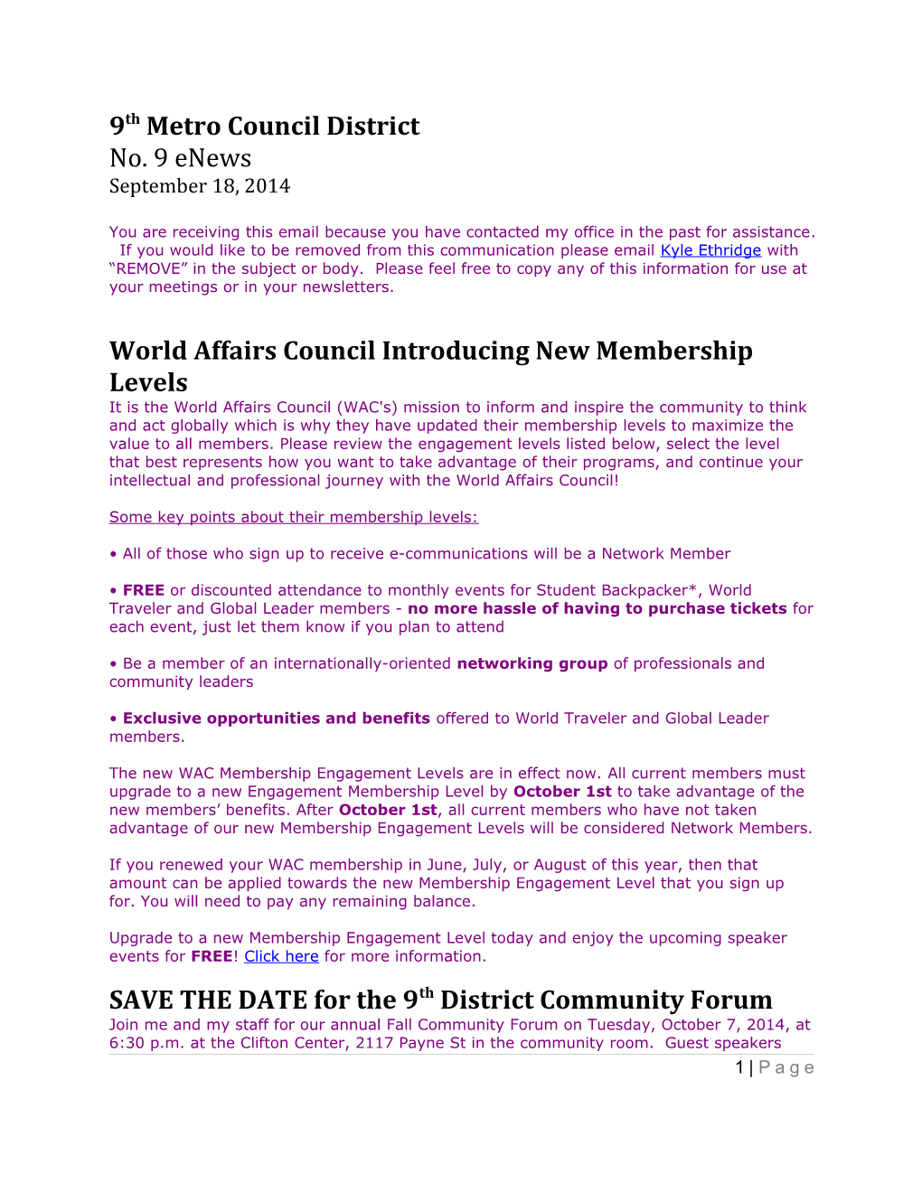 World Affairs Council Introducing New Membership Levels