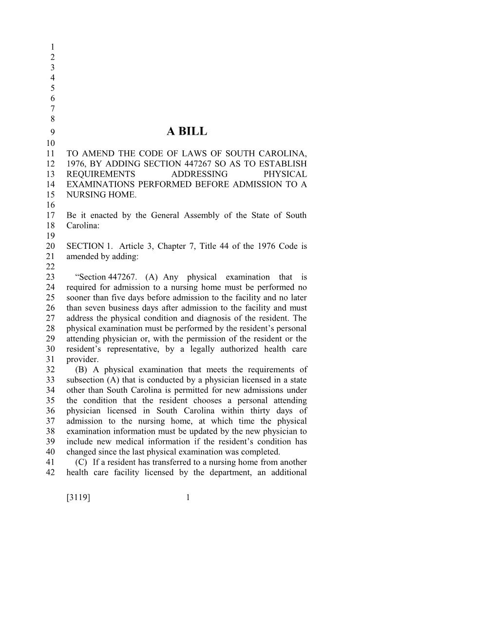 2017-2018 Bill 3119 Text of Previous Version (Jan. 3, 2017) - South Carolina Legislature Online